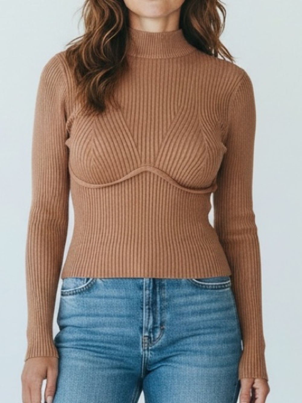 Bobbles & Lace Mockneck Sweater